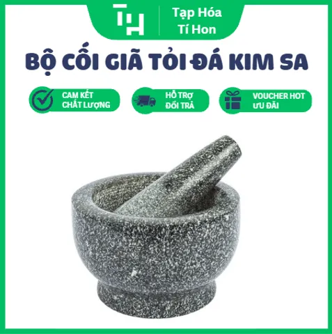 Bộ Cối Chày Giã Tỏi Đá Kim Sa (TH704)