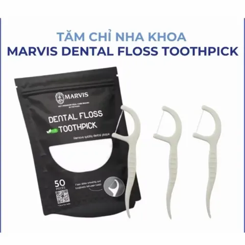 ( TÚI 50 CÁI ) Tăm Chỉ Nha Khoa Marvis