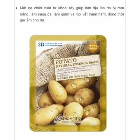 ( combo set 10 miếng HSD 10 - 11 / 2026 )  Mặt Nạ 3D Foodaholic Shape Natural Pulp Mask Hàn Quốc