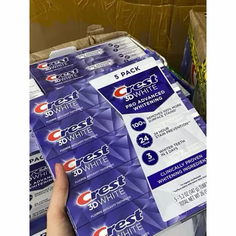 ( MẪU MỚI 147GR )  KEM ĐÁNH RĂNG CREST 3D WHITE ADVANCED TRIPLE WHITENING   NỘI ĐỊA MỸ 819093