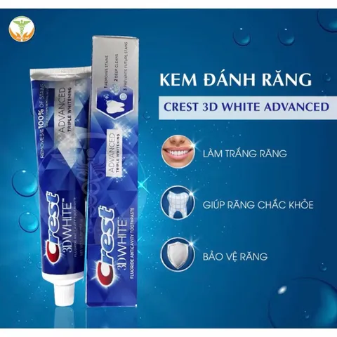 ( MẪU MỚI 147GR )  KEM ĐÁNH RĂNG CREST 3D WHITE ADVANCED TRIPLE WHITENING   NỘI ĐỊA MỸ 819093