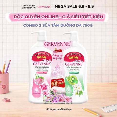 Sữa tắm trắng da  750 genverne hương nước hoa