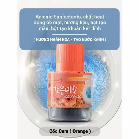 Cốc thả bồn cầu hoặc bình thả két nước màu cam hương hoa Hàn Quốc