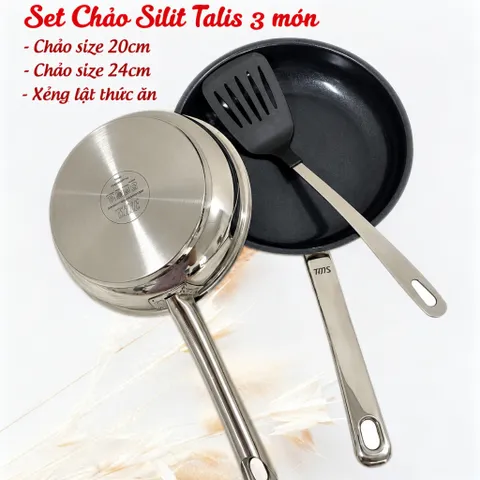 Bộ chảo Silit Talis 20-24cm CeraProtect chống dính kèm xẻng
