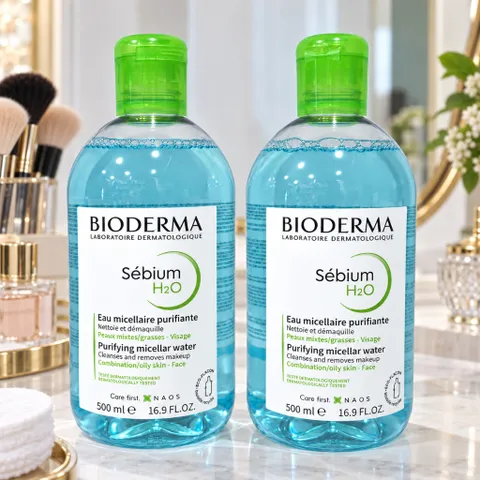 Nước tẩy trang Bioderma Sébium H2O 500ml cho da dầu mụn, da hỗn hợp, Made in France