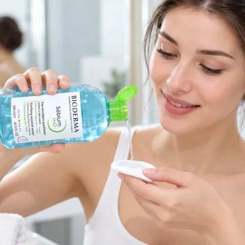 Nước tẩy trang Bioderma Sébium H2O 500ml cho da dầu mụn, da hỗn hợp, Made in France