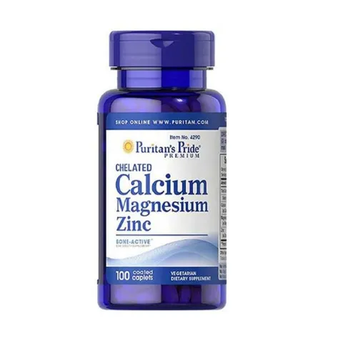 Viên Uống Hỗ Trợ Xương Khớp Calcium Magnesium + Zinc Puritan's Pride - Cải Thiện Sức Khỏe Xương Khớp