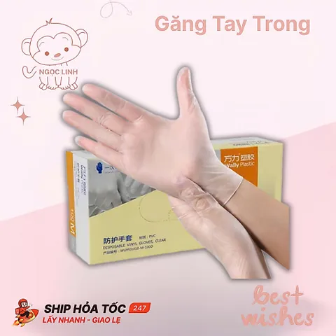 Găng tay trong suốt co giãn, dai dùng trong Massage Body, chế biến thực phẩm