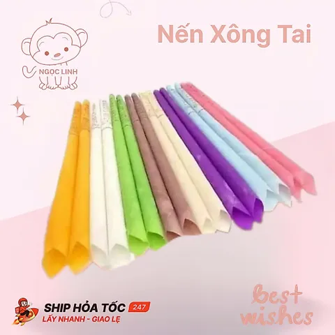 Nến Xông Tai Thảo Dược Spa Đông, Dạng Đứng, Dạng Loa Thơm Mùi Thảo Dược,Nhiều Khói Không Bị Rớt Tàn.