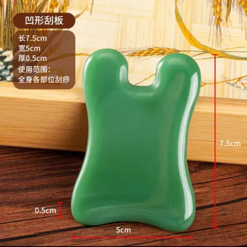 Miếng ngọc cạo gió mặt đả thông kinh lạc | Ngọc cạo gió massage mặt màu xanh, màu trắng