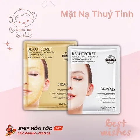 Combo 10 miếng Mặt nạ thủy tinh trong suốt | Mặt nạ thủy tinh collagen cấp ẩm dưỡng trắng cho da mặt 819209