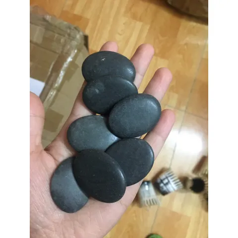 Đá nóng, Viên đá massage body đả thông kinh lạc (Oval 3x4cm, 8x6cm / Tròn 8x8cm) Hàng dày đẹp