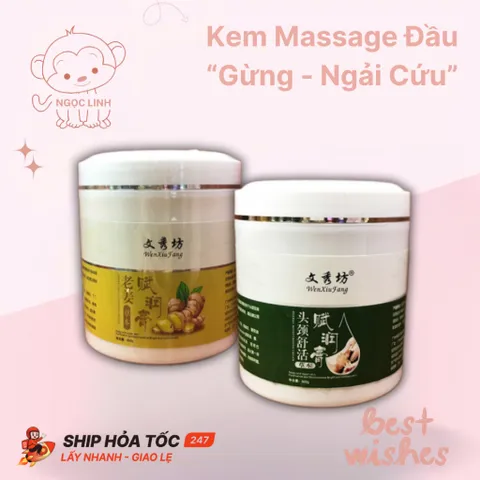 Kem Massage Gừng Ngải Cứu Masa Cho Vai Gáy Và Đầu Đả Thông Kinh Lạc Liu Thông Khít Huyết Hũ 600g 819221
