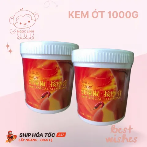 Kem nóng ớt giảm béo siêu nóng hũ 1000g | Kem tan mỡ ớt | Kem ớt 819234