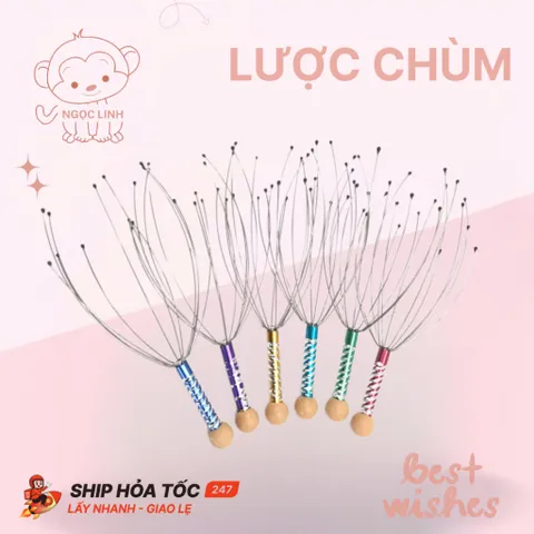 Cây Lược Chùm Massage Đầu, Thư Giãn, Ngủ Ngon Sâu Giấc, Tuần Hoàn Máu, Giảm Đau Đầu, Quà Sức Khỏe