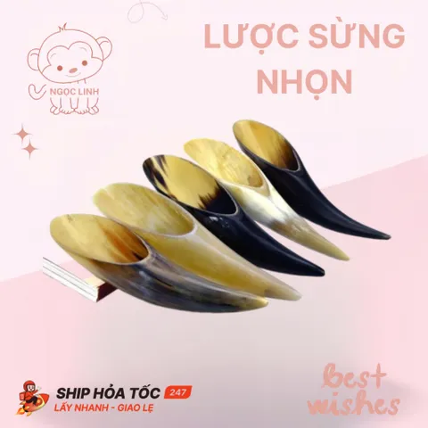 Dụng cụ day ấn huyệt sừng ống tròn LƯỢC TÂM massage cạo gió nguyên khối giúp giãn gân cốt toàn thân 819259
