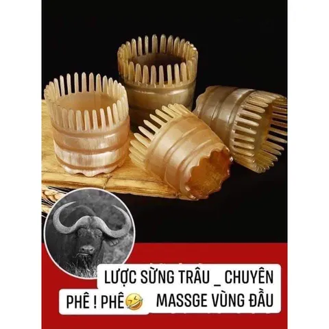 Lược sừng gội đầu vò đầu dưỡng sinh, ống mát xa đầu hàng chất lượng