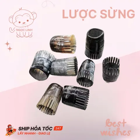 Lược sừng gội đầu vò đầu dưỡng sinh, ống mát xa đầu hàng chất lượng