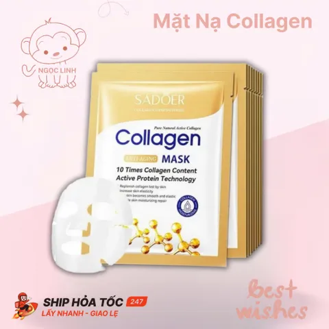 Mặt Nạ MASK Collagen Cung Cấp Protein Cấp Ẩm Mờ Nám Tàn Nhang Đều Da Chống Nếp Nhăn Và Lão Hóa Da
