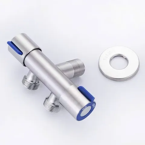 Van chia ga chia nước chữ Y 2 khoá độc lập V5(ren 21), Van chia bằng đồng, van chia inox 304 xịn