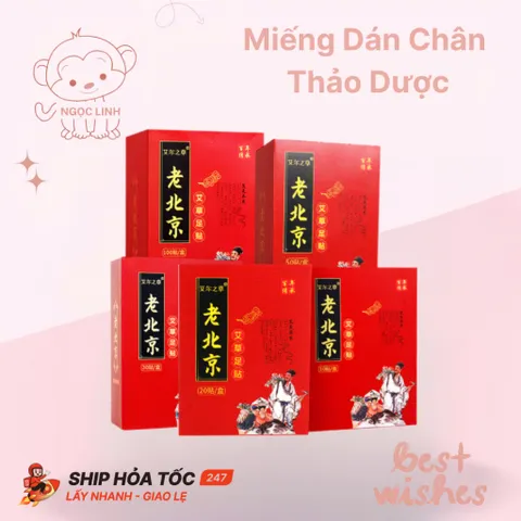 Hộp 50 miếng dán chân ngải cứu thảo dược, Hộp 12 miếng dán cổ vai gáy, thải độc thư giãn ngủ ngo