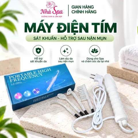 Máy điện tím sát khuẩn cầm tay sau nặn mụn dùng cho Spa hàng chuẩn chất lượng tốt