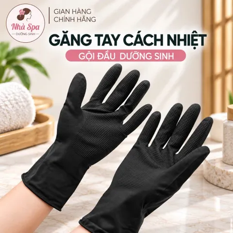 Găng Tay Cách Nhiệt Gội Đầu Dưỡng Sinh, Làm Tóc - Bao Tay PVC Cách Nhiệt Độ K1ền Cao K!