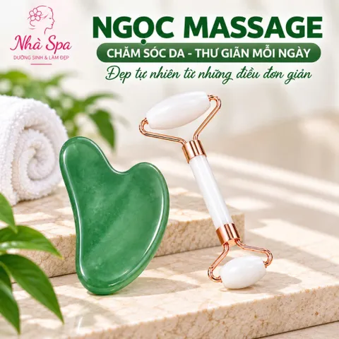 Lẻ 1 Miếng Ngọc Cạo Gió, Ngọc Massage, Ấn Huyệt Ngọc Trắng, Xanh Cao Cấp Spa Dưỡng Sinh