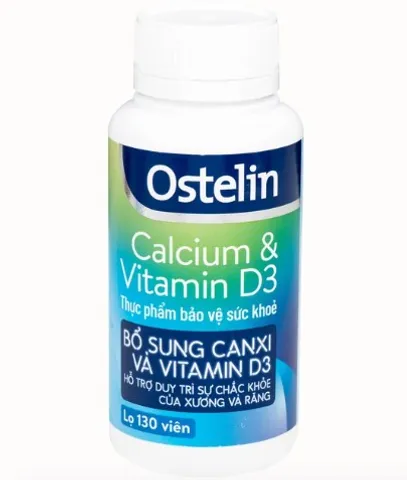 [Nhập khẩu] Viên uống Ostelin Calcium & Vitamin D3 (Lọ 130 Viên)