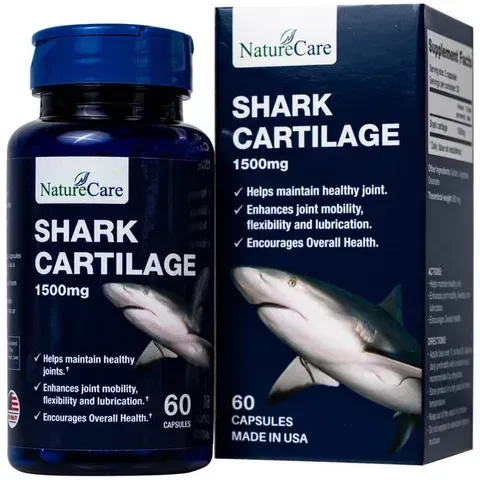 (CTy NK) Viên uống hỗ trợ bôi trơn khớp, duy trì sức khỏe của khớp Shark Cartilage NatureCare (60 viên) -  Sản xuất từ nguyên liệu tự nhiên, cung cấp dưỡng chất cần thiết cho khớp