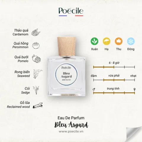 Nước Hoa Nam Nữ Poécile, Bleu Asgard 15ml - 50ml