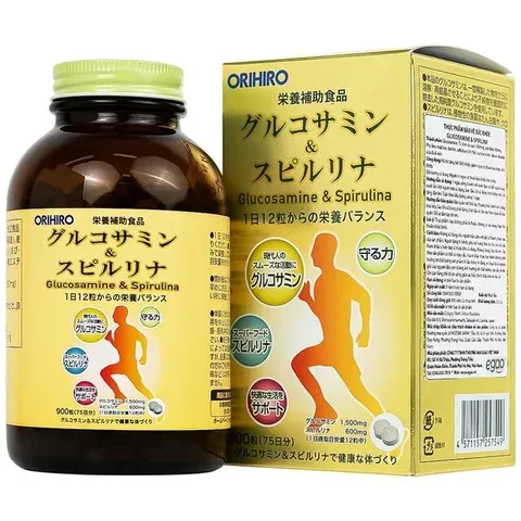 (CTy NK) Viên uống tăng tiết dịch khớp giảm thoái hóa khớp Orihiro Glucosamine and Spirulna (900 viên)