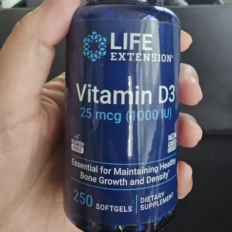 KHÔNG THUẦN CHAY -  Viên uống bổ sung Vitamin D3, 25 mcg (1.000 IU), 250 viên hãng Life Extension