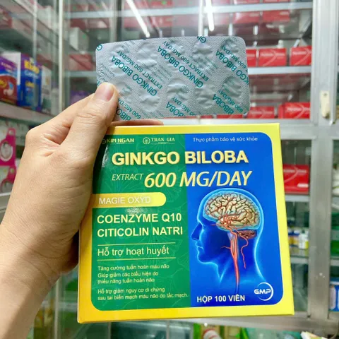 Viên uống bổ não GINKO BILOBA extra- giúp hoạt huyết, tăng cường lưu thông máu não, giảm đau đầu, hoa mắt, chóng mặt
