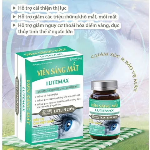Viên sáng mắt LUTEMAX - Hỗ trợ cải thiện thị lực, giảm mỏi mắt, khô mắt, nhìn mờ, giảm nguy cơ thoái hóa điẻm vàng