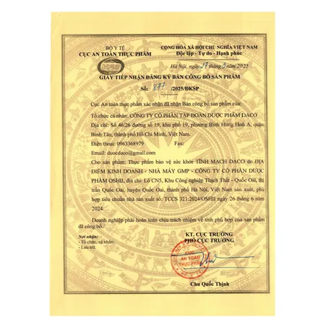 Viên uống Tĩnh Mạch Daco - giúp tăng độ bền thành mạch và cải thiện các triệuu chứngg của bệnhh suy giãn tĩnh mạch, trĩ