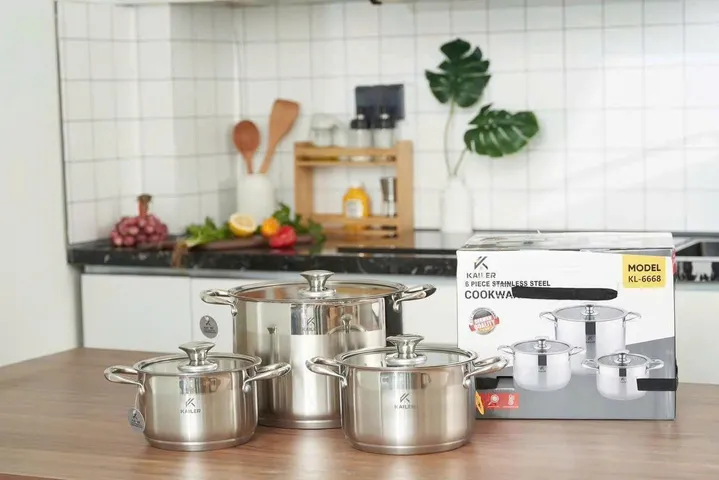 Bộ Nồi Kailer Inox 3 Món 5 Lớp Đáy KL-BN0