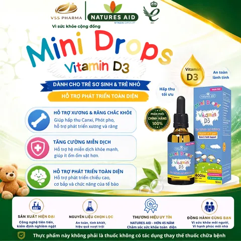 Vitamin D3 Mini Drops Nature Aid UK lọ 50ml