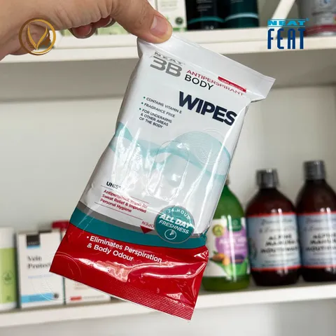 Khăn ướt kiểm soát mồ hôi, khử mùi cơ thể Neat Feat Neat 3B Antiperspirant Body Wipes 30 khăn