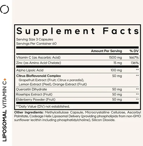 Codeage Liposomal Vitamin C - Tăng đề kháng giúp da sáng đẹp 180 viên chính hãng sản xuất Mỹ