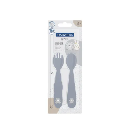 Set Thìa Dĩa Ăn Dặm Tramontina Chất Liệu Nhựa PP Không BPA Sản Xuất Tại Brazil