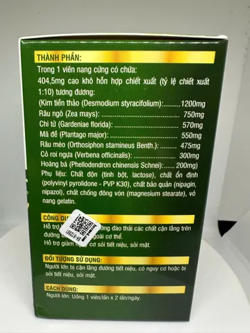 Viên Uống Kim Tiền Thảo Râu Ngô Rau Mèo – Bào Thạch, Lợi Tiểu, Hỗ Trợ Giảm Nguy Cơ Sỏi Tiết Niệu & Sỏi Mật (Hộp 30 Viên)