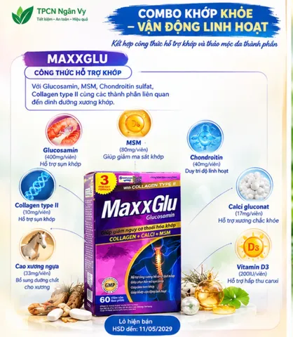 COMBO KHỚP KHỎE – VẬN ĐỘNG LINH HOẠT (MAXXGLU 60 VIÊN và KHỚP VAI GÁY NEW 60 VIÊN)