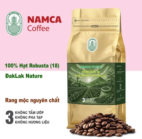 (1 Kg) CÀ PHÊ ROBUSTA S18 (Đak Lak) - Rang Mộc Nguyên Chất 100% (Đã bao gồm 8% VAT)