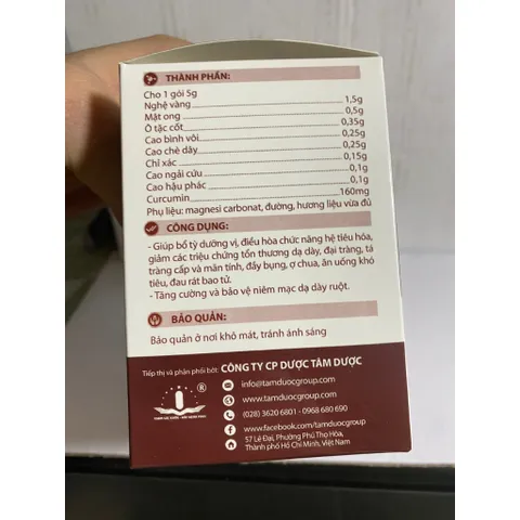 Cốm dạ dày Curmin Bình Vị Granules Cat cơn đau dạ dày nhanh chóng hộp 30 gói dạng mil tui