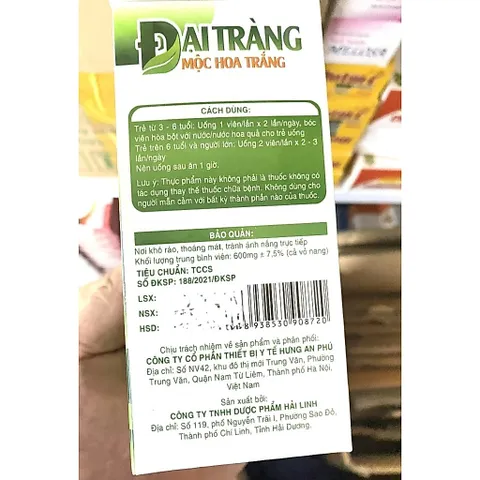 Đại Tràng Mộc Hoa Trắng cường tiêu hóa, người bị khó tiêu đầy hơi, đi ngoài nhiều lần, phân sống, rối loạn tiêu hóa T t