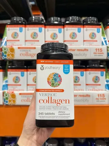 Viên Uống Bổ Sung Collagen Youtheory + Biotin 345 Viên - Tăng Cường Độ Đàn Hồi Da, Giúp Tóc Khỏe Mạnh Hơn