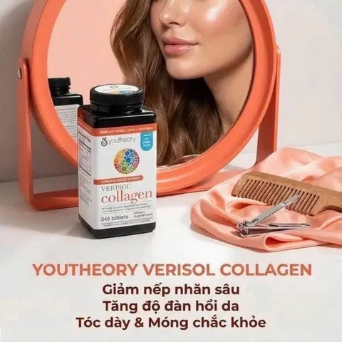 Viên uống collagen Youtheory Collagen + Biotin 345 viên - Thực phẩm chức năng làm đẹp da, tăng cường sức khỏe tóc và móng