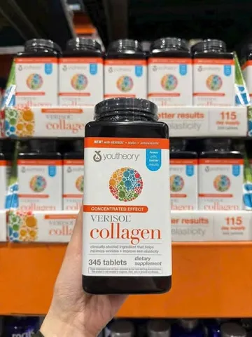 Viên uống collagen Youtheory Collagen + Biotin 345 viên - Thực phẩm chức năng làm đẹp da, tăng cường sức khỏe tóc và móng