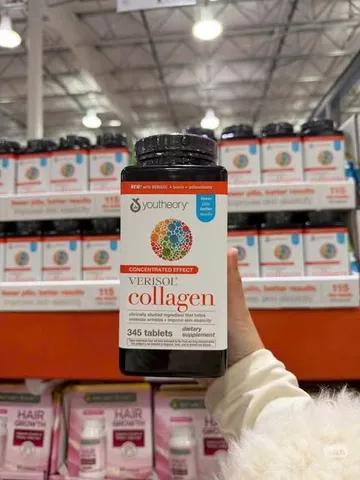 Viên uống collagen Youtheory Collagen + Biotin 345 viên - Thực phẩm chức năng làm đẹp da, tăng cường sức khỏe tóc và móng
